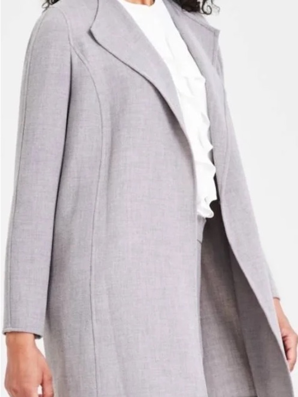 Kasper Light Gray Open-Front Blazer